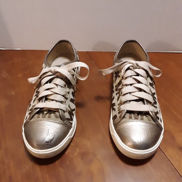 Michael Kors Shoes - MK Michael Kors City Canvas & Leather Sneakers
